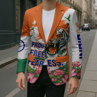 India Proud Free Fearless Blazer Bengal Tiger Military Soldier Jets Art