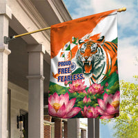 India Proud Free Fearless Garden Flag Bengal Tiger Military Soldier Jets Art