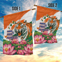 India Proud Free Fearless Garden Flag Bengal Tiger Military Soldier Jets Art