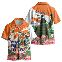 India Proud Free Fearless Kid Hawaiian Shirt Bengal Tiger Military Soldier Jets Art