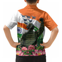 India Proud Free Fearless Kid Hawaiian Shirt Bengal Tiger Military Soldier Jets Art