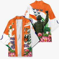 India Proud Free Fearless Kimono Bengal Tiger Military Soldier Jets Art