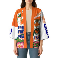 India Proud Free Fearless Kimono Bengal Tiger Military Soldier Jets Art
