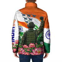 India Proud Free Fearless Padded Jacket Bengal Tiger Military Soldier Jets Art