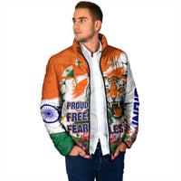 India Proud Free Fearless Padded Jacket Bengal Tiger Military Soldier Jets Art