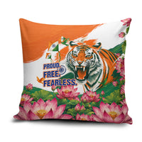 India Proud Free Fearless Pillow Cover Bengal Tiger Military Soldier Jets Art
