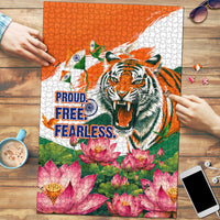 India Proud Free Fearless Puzzle Bengal Tiger Military Soldier Jets Art