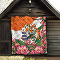 India Proud Free Fearless Quilt Bengal Tiger Military Soldier Jets Art