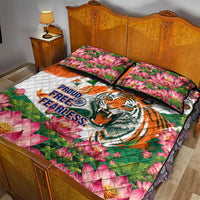 India Proud Free Fearless Quilt Bed Set Bengal Tiger Military Soldier Jets Art