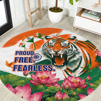 India Proud Free Fearless Round Carpet Bengal Tiger Military Soldier Jets Art