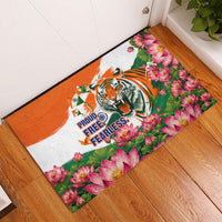India Proud Free Fearless Rubber Doormat Bengal Tiger Military Soldier Jets Art
