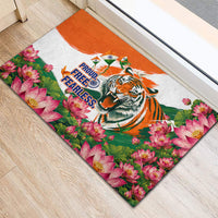 India Proud Free Fearless Rubber Doormat Bengal Tiger Military Soldier Jets Art