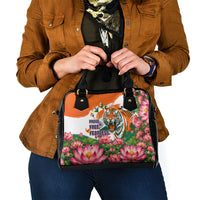 India Proud Free Fearless Shoulder Handbag Bengal Tiger Military Soldier Jets Art