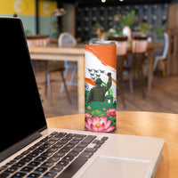 India Proud Free Fearless Skinny Tumbler Bengal Tiger Military Soldier Jets Art