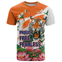 India Proud Free Fearless T Shirt Bengal Tiger Military Soldier Jets Art
