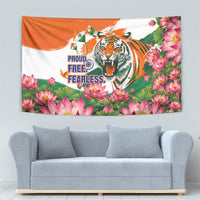 India Proud Free Fearless Tapestry Bengal Tiger Military Soldier Jets Art
