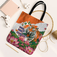 India Proud Free Fearless Tote Bag Bengal Tiger Military Soldier Jets Art
