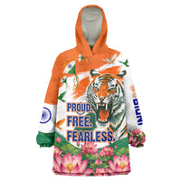 India Proud Free Fearless Wearable Blanket Hoodie Bengal Tiger Military Soldier Jets Art