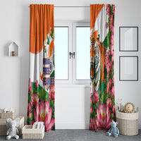 India Proud Free Fearless Window Curtain Bengal Tiger Military Soldier Jets Art
