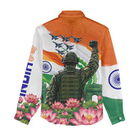 India Proud Free Fearless Women Casual Shirt Bengal Tiger Military Soldier Jets Art