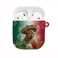 Viva Mexico Independence Day AirPods Case Sombrero Jaguar Mayan Pyramid Fireworks