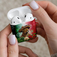 Viva Mexico Independence Day AirPods Case Sombrero Jaguar Mayan Pyramid Fireworks
