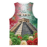 Viva Mexico Independence Day Basketball Jersey Sombrero Jaguar Mayan Pyramid Fireworks