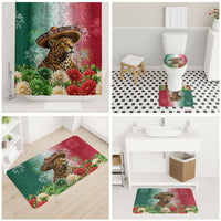 Viva Mexico Independence Day Bathroom Set Sombrero Jaguar Mayan Pyramid Fireworks