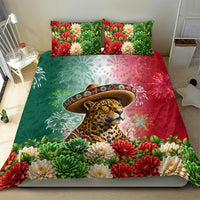 Viva Mexico Independence Day Bedding Set Sombrero Jaguar Mayan Pyramid Fireworks