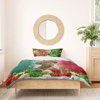 Viva Mexico Independence Day Bedding Set Sombrero Jaguar Mayan Pyramid Fireworks