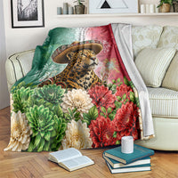 Viva Mexico Independence Day Blanket Sombrero Jaguar Mayan Pyramid Fireworks