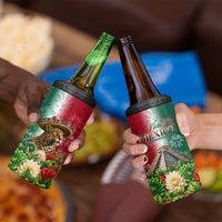 Viva Mexico Independence Day 4 in 1 Can Cooler Tumbler Sombrero Jaguar Mayan Pyramid Fireworks