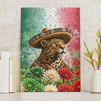Viva Mexico Independence Day Canvas Wall Art Sombrero Jaguar Mayan Pyramid Fireworks