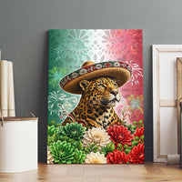 Viva Mexico Independence Day Canvas Wall Art Sombrero Jaguar Mayan Pyramid Fireworks