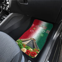 Viva Mexico Independence Day Car Mats Sombrero Jaguar Mayan Pyramid Fireworks
