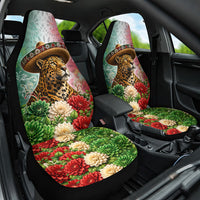 Viva Mexico Independence Day Car Seat Cover Sombrero Jaguar Mayan Pyramid Fireworks