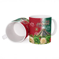 Viva Mexico Independence Day Ceramic Mug Sombrero Jaguar Mayan Pyramid Fireworks