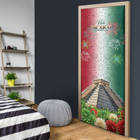 Viva Mexico Independence Day Door Cover Sombrero Jaguar Mayan Pyramid Fireworks