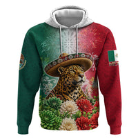 Viva Mexico Independence Day Hoodie Sombrero Jaguar Mayan Pyramid Fireworks