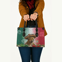 Viva Mexico Independence Day Leather Bag Sombrero Jaguar Mayan Pyramid Fireworks