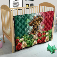 Viva Mexico Independence Day Quilt Sombrero Jaguar Mayan Pyramid Fireworks