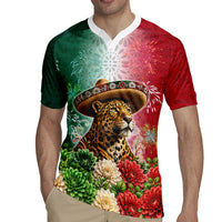 Viva Mexico Independence Day Rugby Jersey Sombrero Jaguar Mayan Pyramid Fireworks