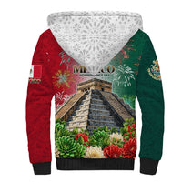 Viva Mexico Independence Day Sherpa Hoodie Sombrero Jaguar Mayan Pyramid Fireworks