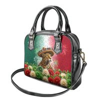 Viva Mexico Independence Day Shoulder Handbag Sombrero Jaguar Mayan Pyramid Fireworks