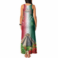 Viva Mexico Independence Day Tank Maxi Dress Sombrero Jaguar Mayan Pyramid Fireworks