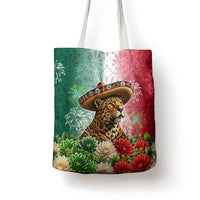 Viva Mexico Independence Day Tote Bag Sombrero Jaguar Mayan Pyramid Fireworks