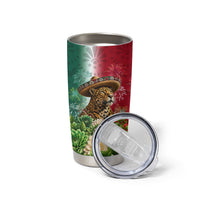 Viva Mexico Independence Day Tumbler Cup Sombrero Jaguar Mayan Pyramid Fireworks