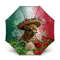 Viva Mexico Independence Day Umbrella Sombrero Jaguar Mayan Pyramid Fireworks