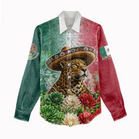 Viva Mexico Independence Day Women Casual Shirt Sombrero Jaguar Mayan Pyramid Fireworks