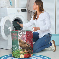 Viva Mexico Independence Day Laundry Basket Golden Eagle Angel Aztec Pattern